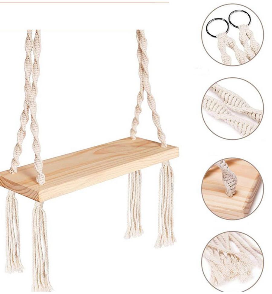 Costway  Wooden  Swing  Hanging  Tree  Swings  Wood  Swings  Seat